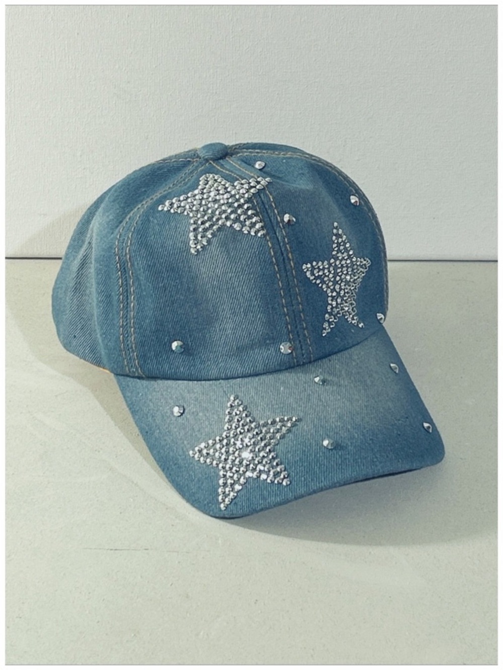 Denim Star Rhinestone Women’s Baseball Cap